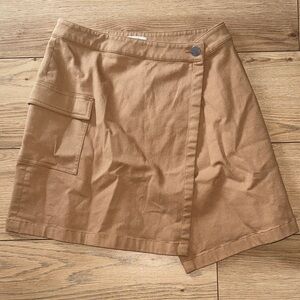 NWT Tan Jean Wrap Skirt with Pocket
